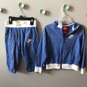 Nike, 2 pc girls jacket and Capri pants